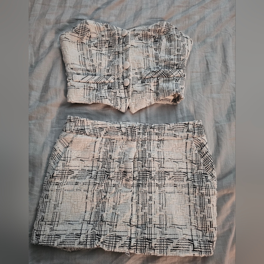 Forever21 Black and White Skirt Set Size Small